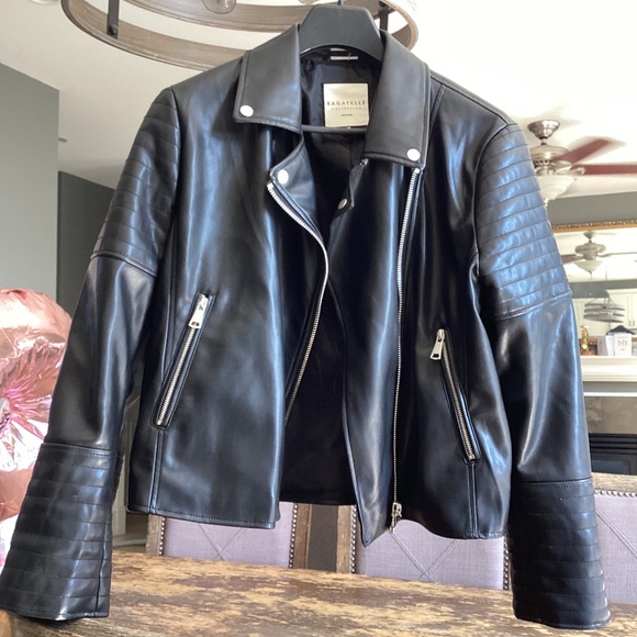 🛑SOLD!!!!! BAGATELLE  Collection New York faux leather moto jacket. XL Black - Picture 1 of 2